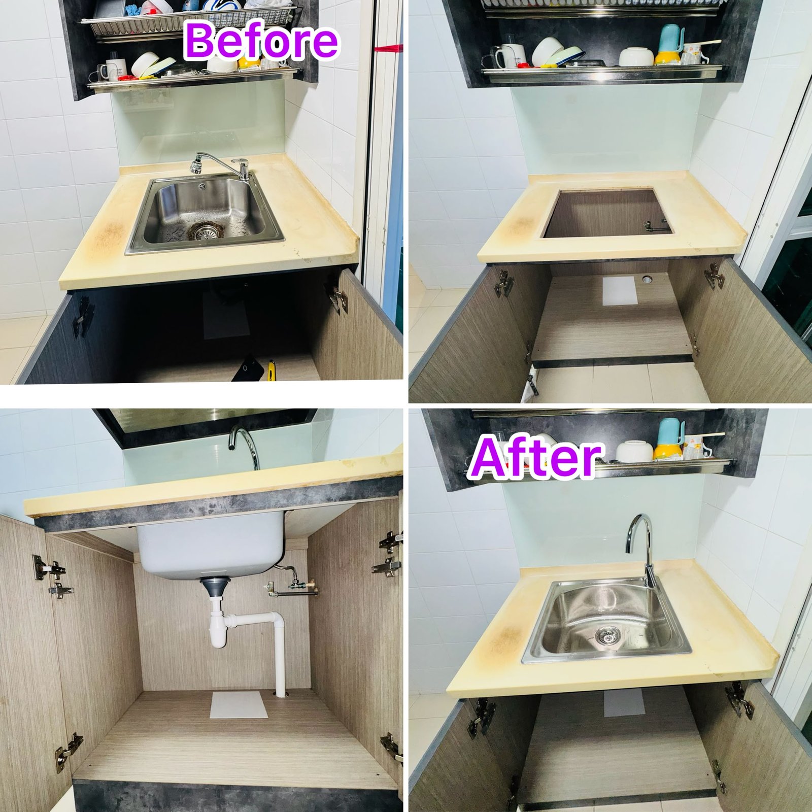 Kitchen Sink Replacement & Plumbing Installation Service in Singapore